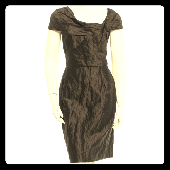 Oscar de la Renta Metallic Cocktail Dress - 6 - Picture 1 of 7